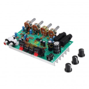 Placa amplificadora estéreo DX0809 karaokê de canal duplo com entrada para microfone placa-mãe modificada de áudio