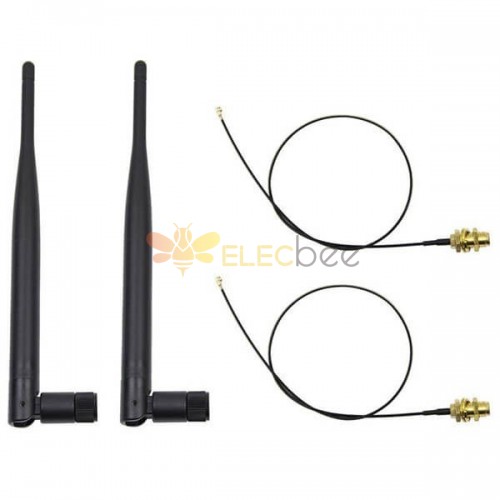 3dBi 2,4 GHz 5,8 GHz WiFi WiFi RP-SMA Antenna 2 x 35 cm Cavo U.fl/IPEX