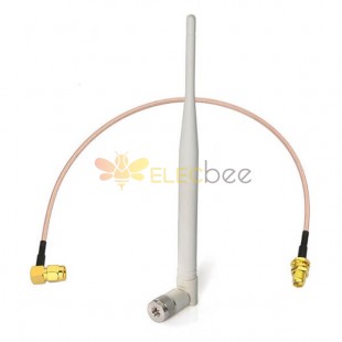 20 Stück WiFi-Omni-Antenne 2,4 G mit SMA-Stecker auf Buchse, Schottmontage, RG316-Kabel, 10 cm