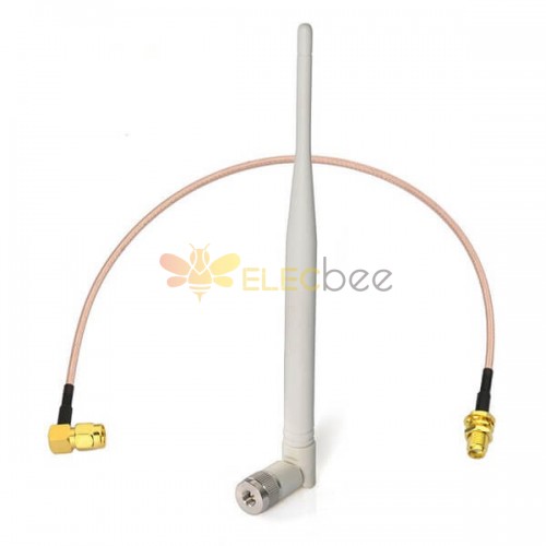 WiFi Omni Antenna 2.4G with SMA Male to Female Bulkhead Mount RG316 Cable 10cm
