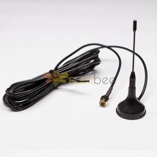 WIFI Antenna Cable SMA Male 3G Sucker Antenna with Black Coax Cable RG174