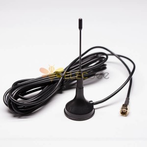 WIFI 天线电缆 SMA 公 3G 吸盘天线与黑色同轴电缆 RG174