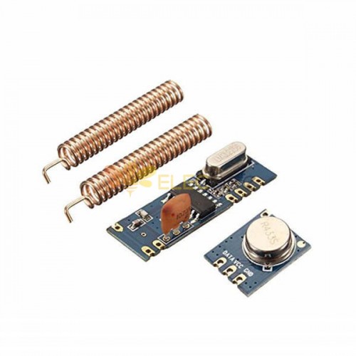 433MHz Transmissor de controle remoto sem fio e módulo receptor com antena de mola de cobre 2pcs
