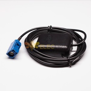 最佳汽车 GPS 天线黑色 WIFI 天线组件到蓝色 FAKRA 与电缆 RG174