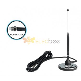 Auto Cell Antenna, 3.25" Mag. Base, 11" Tall, 18 ft. Cab., MCT Conn.