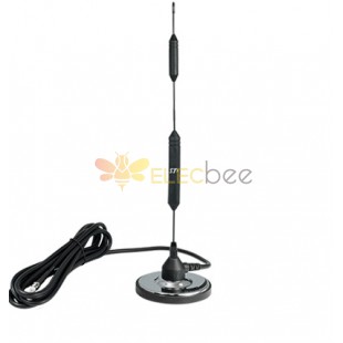 Auto Cell Antenna, 3.25" Mag. Base, 14" Tall, 11 ft. Cab., MCT Conn.