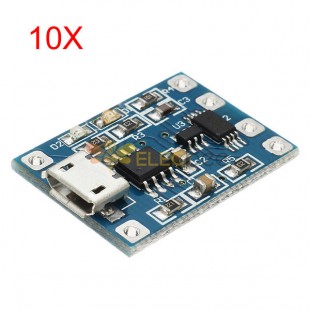 10 Uds. Módulo de protección de carga y descarga Micro USB TP4056 protección contra sobrevoltaje 18650