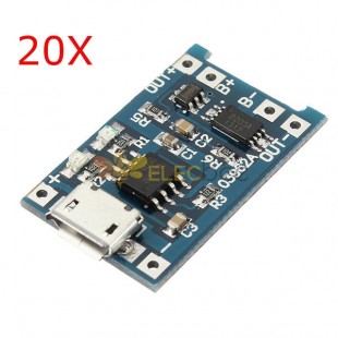 20Pcs USB Lithium Battery Charger Module With Charging And Protection