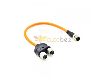 使用 M12 Y 型分路器 5 针电缆适配器增强工业连接