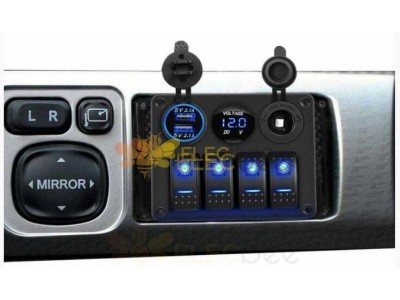 Enhance Your Vehicle's Convenience and Style with the 4 Gang Combo Panel Switch Boat Style Assembly