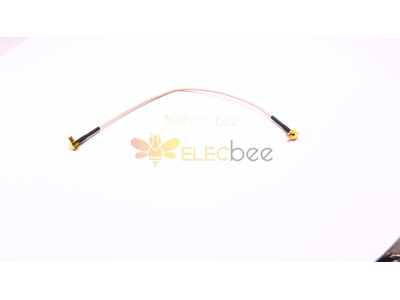 Video de cable coaxial MCX - Conector MCX macho en ángulo con soldadura marrón de cable coaxial RG178 de 20 cm