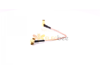Vídeo de montagem de cabo coaxial SMB - SMB macho com ângulo reto para cabo marrom RG316 para comunicação sem fio
