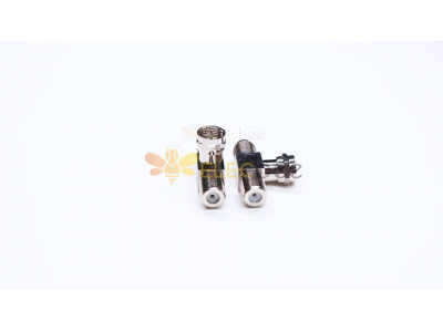 RF Adapter Video - Triax F-Type Male to Dual Female F Adapter T-Type Connector, Nicked Plated, Compact Design