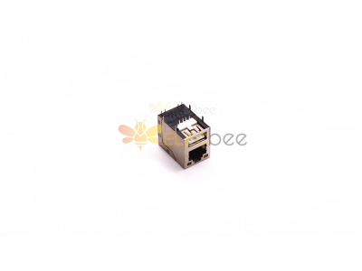 Vidéo sur le connecteur RJ45 : Connecteurs empilés RJ45 à double port avec prise USB 2.0 - blindée à 90 degrés