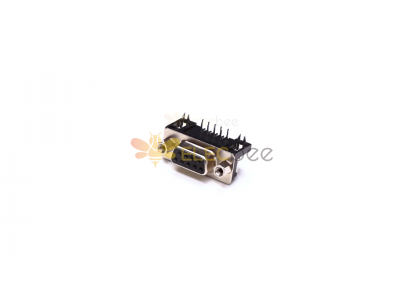 D-Sub 連接器視頻 - D-sub 9 針母頭連接器 RA 焊接類型，用於帶沖壓針的 PCB