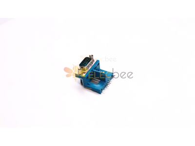 D-sub Connector Video: D-Sub 9-Pin 90 Degree Male Elevated Type Green Connector