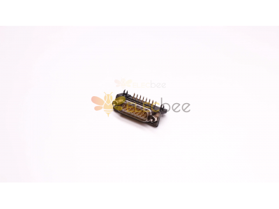 D-sub 15 Pin Connector Video: DB 15 Male Right Angle 90 Machined Pin Connector Though Hole for PCB Mount