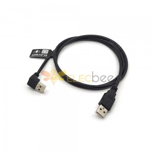 20 piezas Cable USB tipo A macho ángulo descendente a conector tipo A de 180 grados