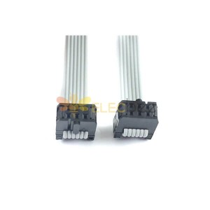 2.54mm Passo 2x3 Pin 6 Pin 6 Fio IDC Flat Ribbon Cable Comprimento 2m