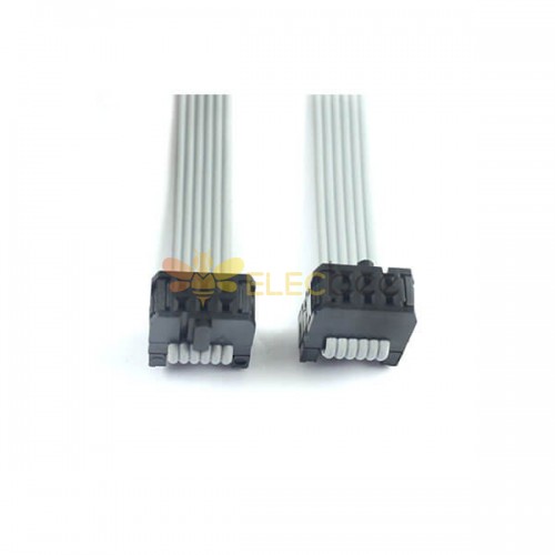 2.54mm Pitch 2x3Pin 6 Pin 6 Wire IDC Flat Ribbon Cable Length 40cm