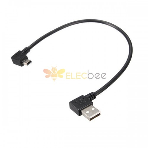 90 Degree USB Cable Type A to Mini B cable Data Transfer Line 0.5m