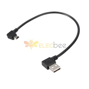 20 piezas Cable USB de 90 grados tipo A a Mini B línea de transferencia de datos 0,5 m