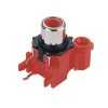 RAC Jack Connector PCB Mount CINCH Female with Red Color 90 Degree
