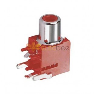 PCB Mount RCA Female Agnled Model With Red Color for AV Coaxial