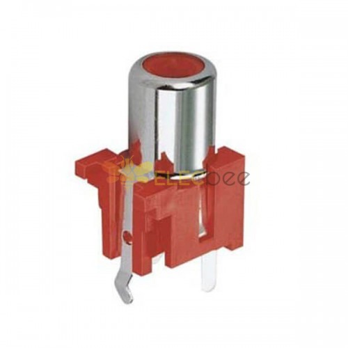 RCA Socket Straight Type Red Color Connector for PCB Mount