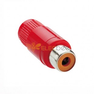 RCA Cable Connector Female Straight Red Plug Solder Type