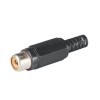 Cable Connector RCA Female 180 Degree Audio Black Solder Type