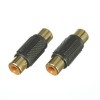 RCA Connector Jack to Female Connector Black Straight Adapter