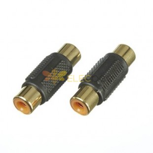 RCA Connector Jack to Female Connector Black Straight Adapter