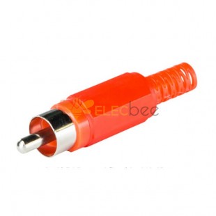 RCA Connector Speaker Male Straight Type Red Plastic Connector For Cable