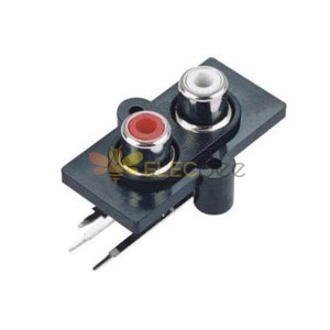 RCA Buchse Audio Adapter 1 * 2 Buchse Sockel rechter Winkel für PCB-Halterung