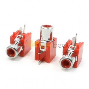 RCA Jack Connector Terminals Right Angle Socket Red Connector