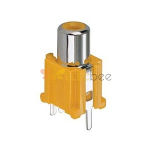 PCB Mount RCA Female Connector Straight Type For Yellow Zinc Alloy