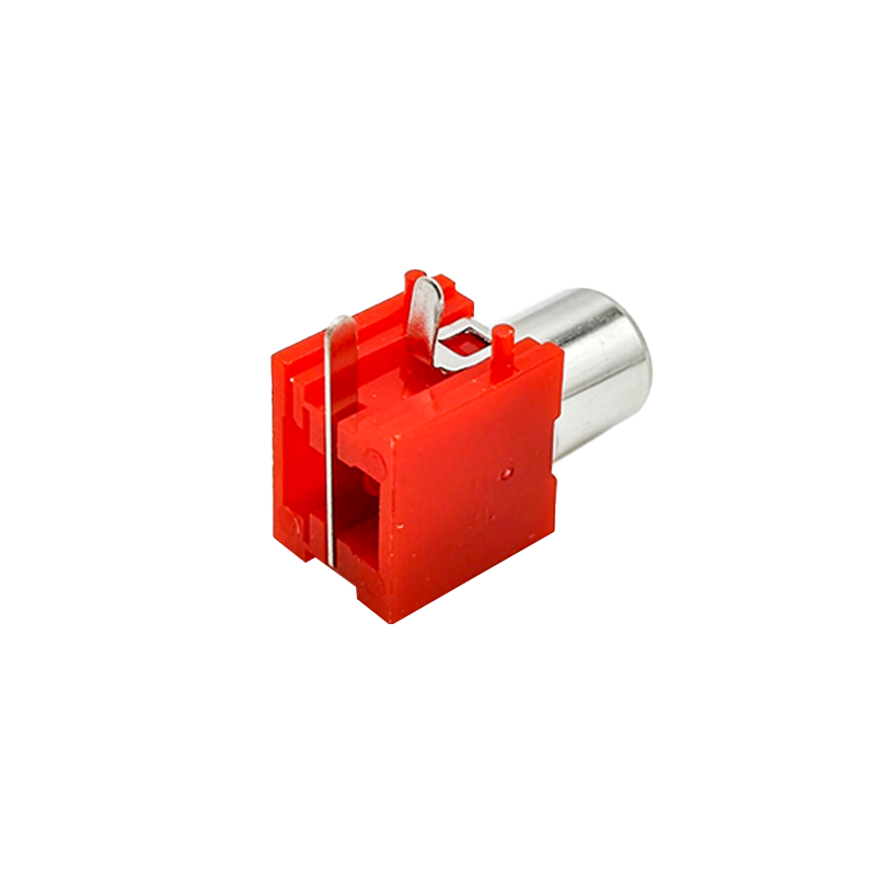 Angolo retto RCA femminile per PCB Board AV Connettore con colore rosso