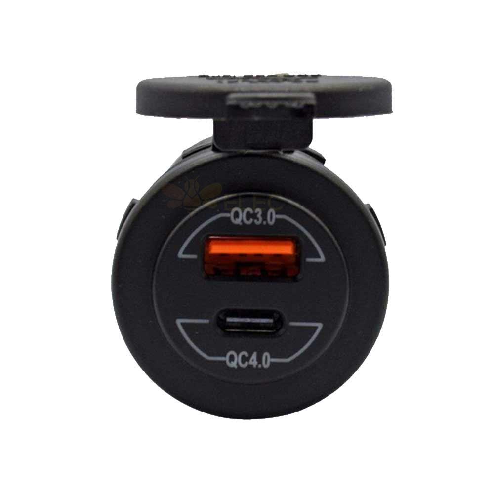 Dual USB Port QC3.0 and QC4.0 Phone Charger QC3.0 Fast Charging Outlet for Automotive and Marine Modification