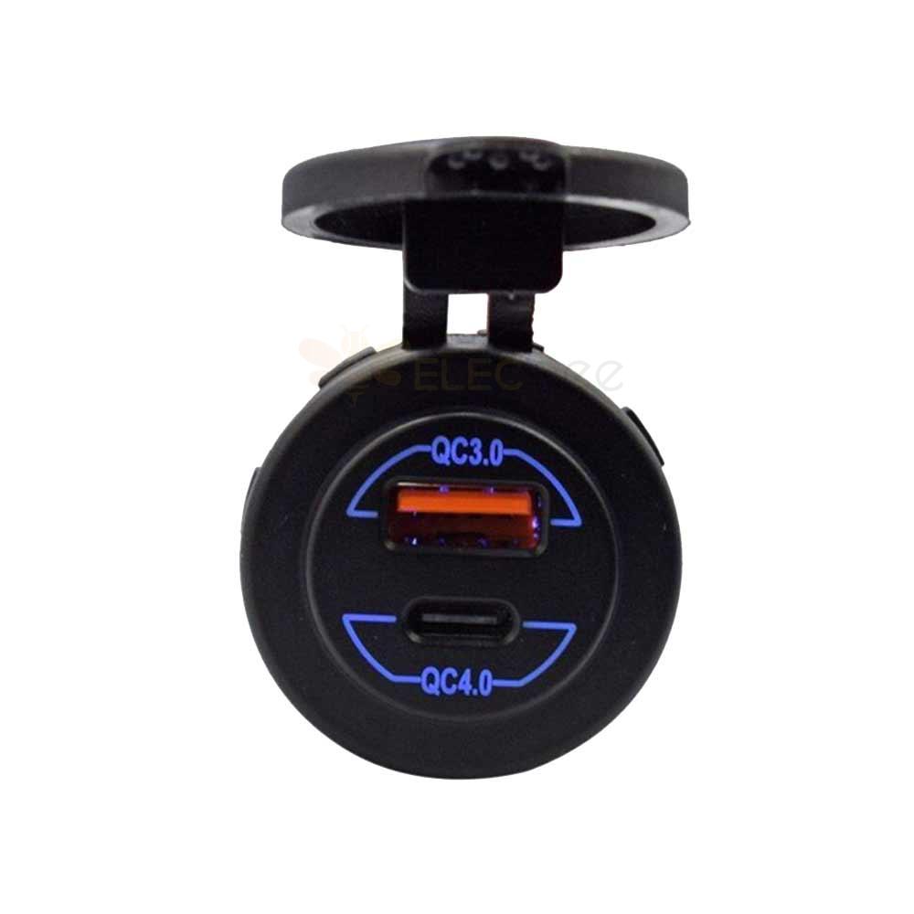 Dual USB Port QC3.0 and QC4.0 Phone Charger QC3.0 Fast Charging Outlet for Automotive and Marine Modification