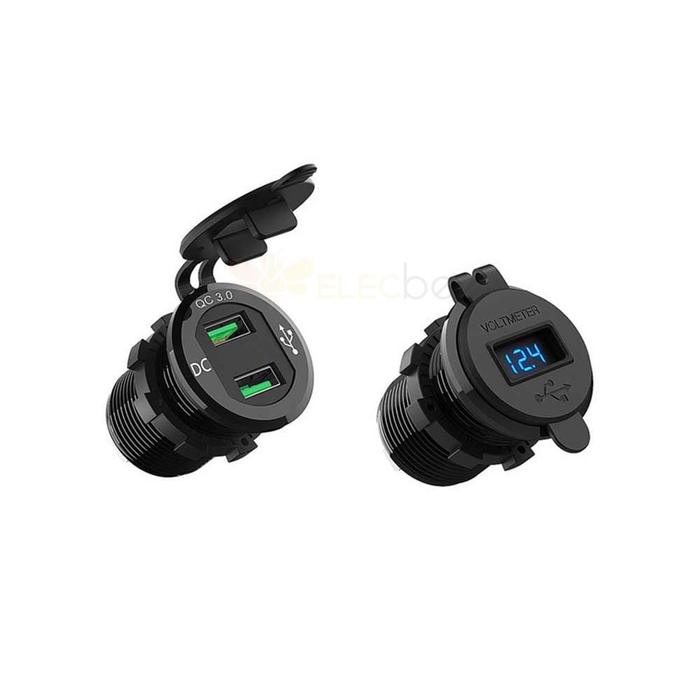 Automotive and RV Modified Car USB Phone Charger with Aluminum Alloy Casing QC3.0 Fast Charging