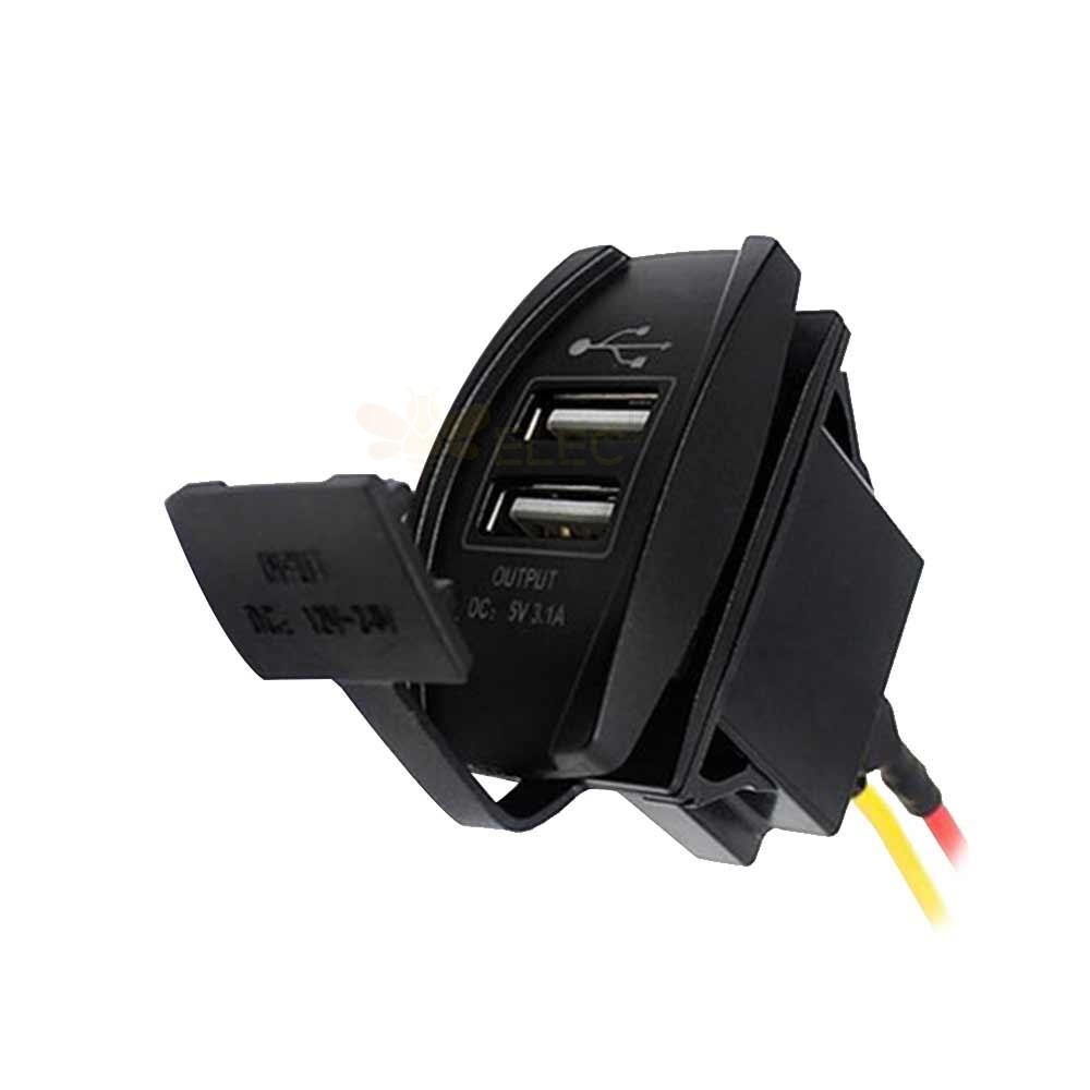 Dual USB Car Charger for Automotive and Marine Use Modified with 3.1A Switchable Charging