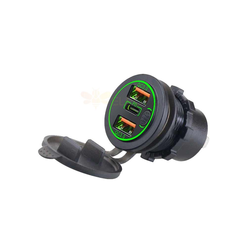 Automotive and Marine Modified USB Charger with PD+Dual QC3.0 Modified Car Charger with Switch