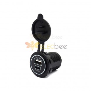 High-Power Output 5V 2.4A + PD 45W Fast Charging DC12-24V Automotive and Marine Modified Lightning USB Charger