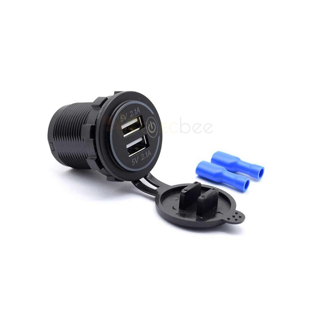 Automotive and Marine Modified Touch Screen Switch Dual USB 4.2A Car Charger, 12/24V to 5V Charger