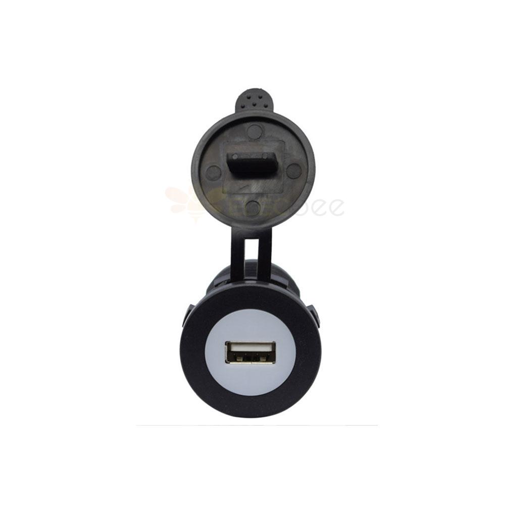 Cargador USB de núcleo blanco redondo modificado para automóviles y marinos con puertos de carga USB duales 3.1A