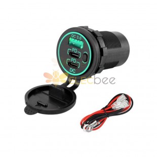 Automotive and Marine 12-24V Voltage Equipment Modified with Dual PD+QC3.0 Triple Fast Charging Ports