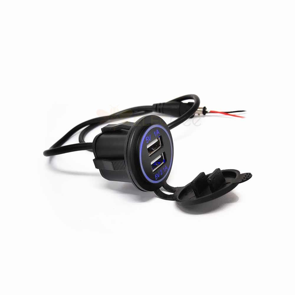 Automotive RV Bus Massage Chair Modified In-car Charger Snap-on 3.1A Dual USB Car Charger DC Extension Cable
