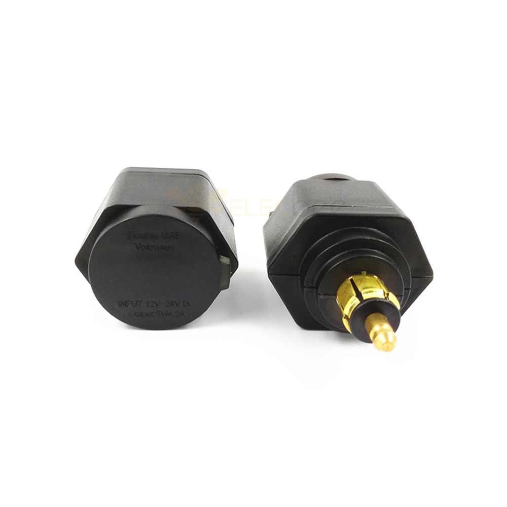 Avrupa Standardı Çakmak Soketi Kısa Tasarım Çift USB 4.2A Voltaj Ekranlı Telefon Araç İçi Şarj Cihazı
