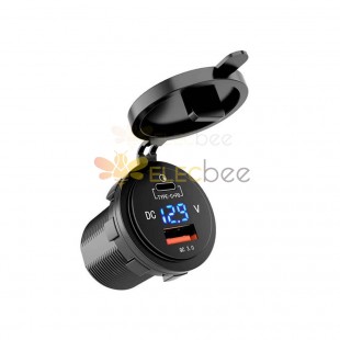 DC12-24V Automotive/Marine Modified In-car Phone Charger with PD Fast Charging Socket + Dual QC3.0 USB Ports